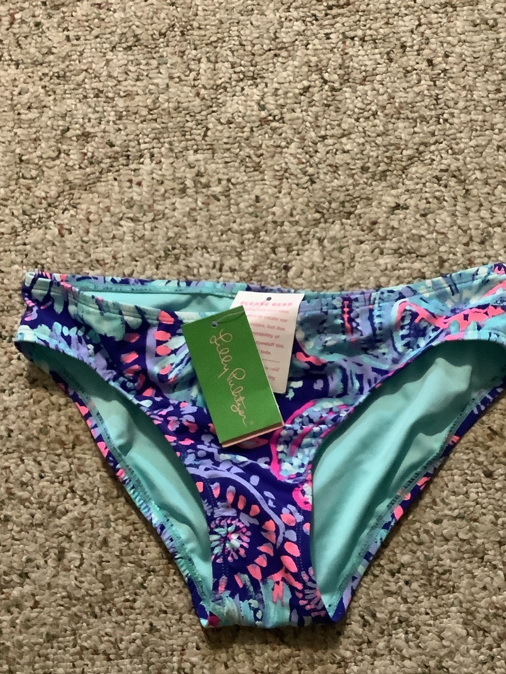 Lilly Pulitzer Multicolor Paisley Bikini Bottoms - Navy, Turquoise & Pink